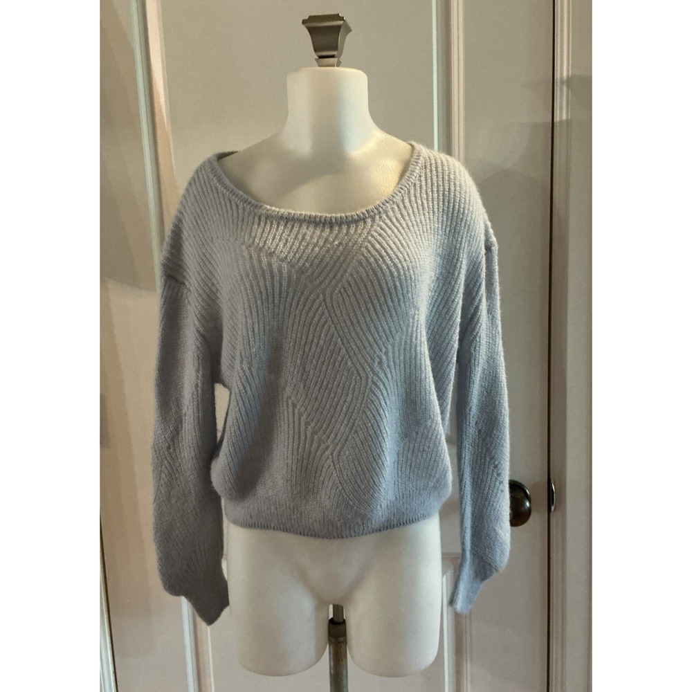 Sablyn Light Blue Mohair Blend Cropped Pullover Sweater Size Small‎ Super Soft